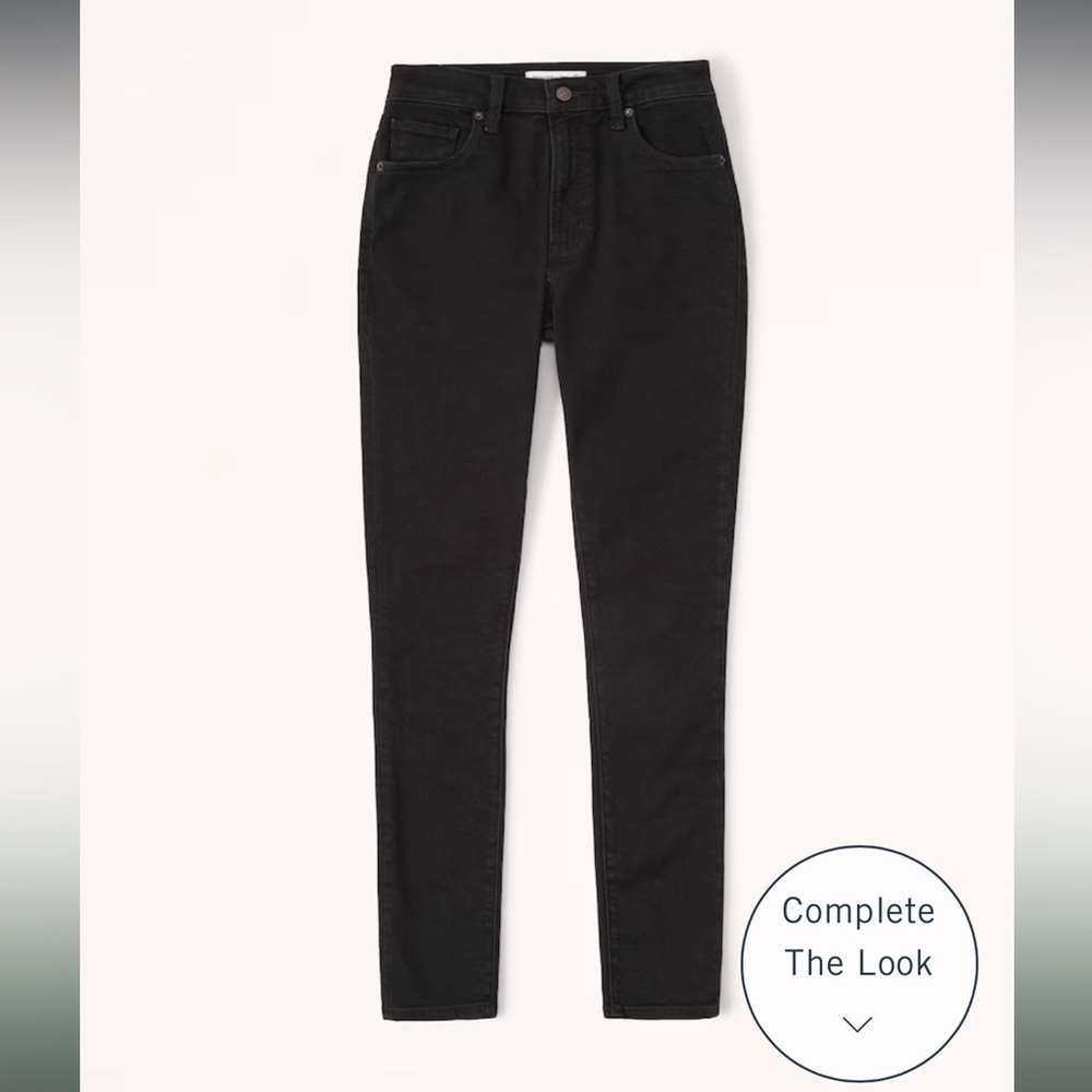 Abercrombie & Fitch, The Skinny High Rise jeans in Black, Curve Love, Size 28/6R